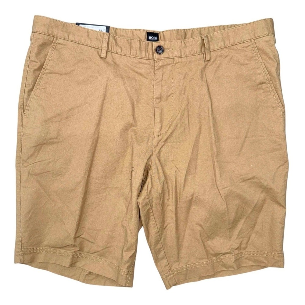 Hugo Boss Mens 40‎ Waist Slice Shorts Mens Regular Fit Stretch Beige NWT